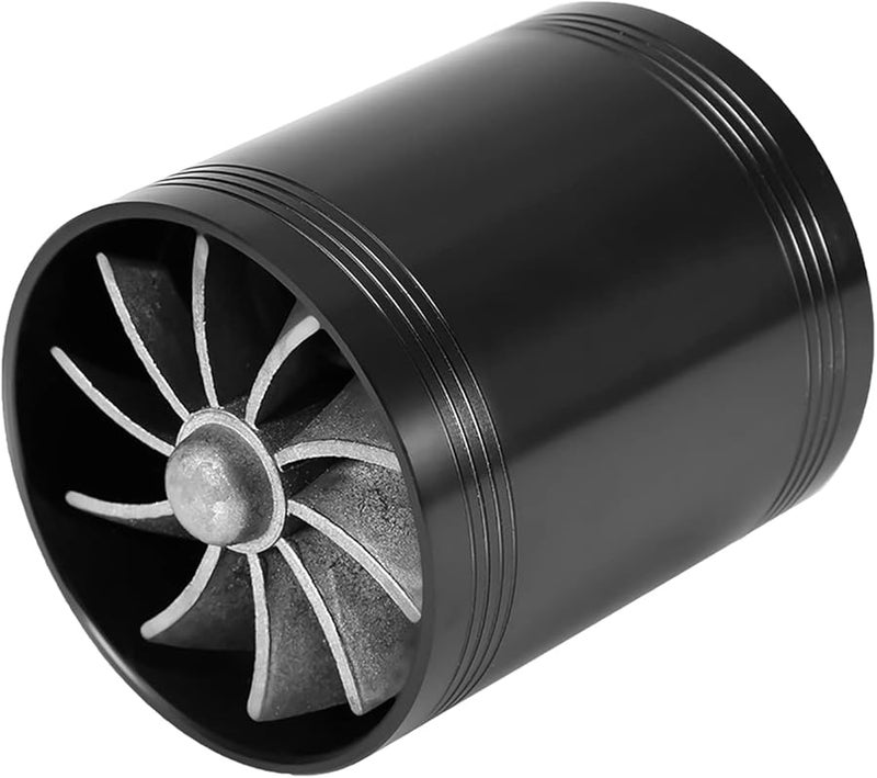 JTLB Dual Fan Turbo Powerful Car Air Intake Petrol Saving Enhanced HP Black - Image 3